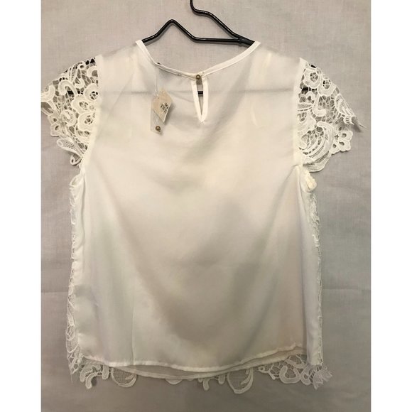Forever 21 Cap Sleeve White Lace Top - S - Picture 4 of 4